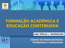 Educa&ccedil;&atilde;o Profissional Continuada