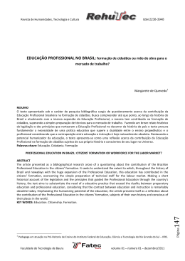 EDUCA&Ccedil;&Atilde;O PROFISSIONAL NO BRASIL: forma&ccedil;&atilde;o