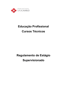 Educação Profissional Cursos Técnicos Regulamento