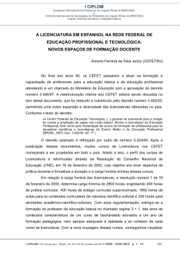 i ciplom a licenciatura em espanhol na rede federal de