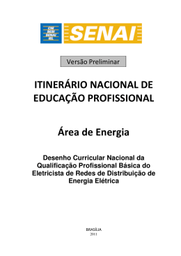 ITINERÁRIO NACIONAL DE EDUCAÇÃO PROFISSIONAL Área de