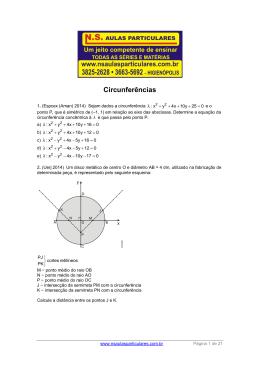 Geometria Anal&iacute;tica: Circunfer&ecirc;ncias