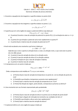 Cálculo II – 2014.1 – Prof. Fausto Lima Custódio