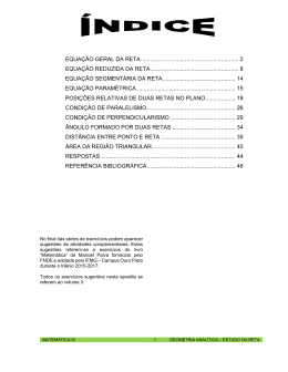 ESTUDO DA RETA (Apostila) - Matem&aacute;tica