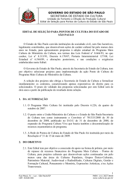 Edital Pontos de Cultura de S&atilde;o Paulo