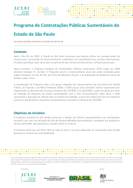 Programa de Contratações Públicas Sustentáveis do Estado de São