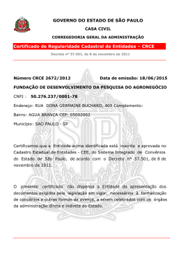 GOVERNO DO ESTADO DE SÃO PAULO Certificado de