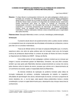 O ENSINO DE MATEM&Aacute;TICA NA PERSPECTIVA DA