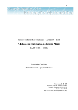 A Educa&ccedil;&atilde;o Matem&aacute;tica no Ensino M&eacute;dio