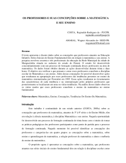 OS PROFESSORES E SUAS CONCEPÇÕES SOBRE A