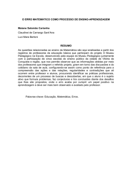 o erro matemático como processo de ensino-aprendizagem