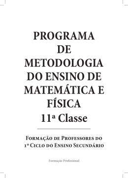 PROGRAMA DE METODOLOGIA DO ENSINO DE MATEMÁTICA E