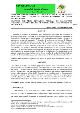 proposta para o ensino de matemática no programa da