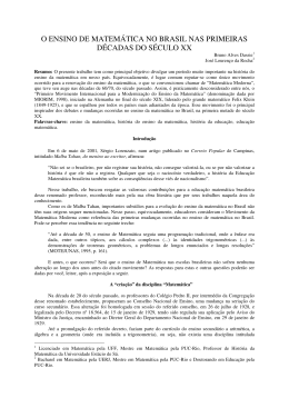 o ensino de matemática no brasil nas primeiras décadas do século xx