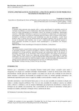 ENSINO-APRENDIZAGEM DA MATEM&Aacute;TICA ATRAV&Eacute;S DA