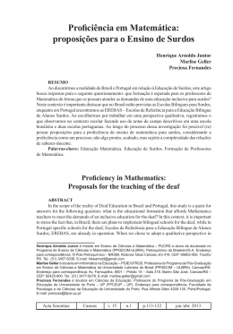 Profici&ecirc;ncia em Matem&aacute;tica: proposi&ccedil;&otilde;es para o Ensino de Surdos