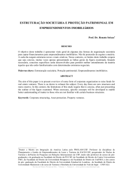 estrutura&ccedil;&atilde;o societ&aacute;ria e prote&ccedil;&atilde;o patrimonial em