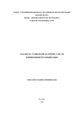 an&aacute;lise da viabilidade econ&ocirc;mica de um empreendimento