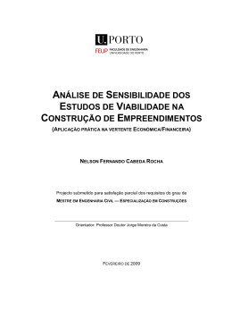 an&aacute;lise de sensibilidade dos estudos de viabilidade na constru&ccedil;&atilde;o