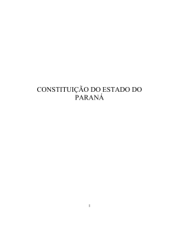 CONSTITUIÇÃO DO ESTADO DO PARANÁ