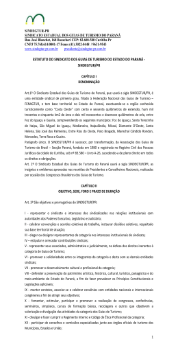 ESTATUTO DO SINDICATO DOS GUIAS DE