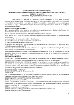 Edital - CESPE / UnB - Universidade de Bras&iacute;lia