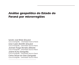 An&aacute;lise geopol&iacute;tica do Estado do Paran&aacute; por microrregi&otilde;es