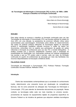 (TIC) no Acre, de 1999 a 2009 - Portal do Professor
