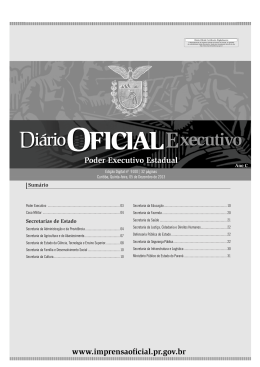 1 Sum&aacute;rio Secretarias de Estado