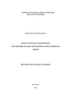 Centro de Servi&ccedil;os Compartilhados: Uma aplica&ccedil;&atilde;o do pre&ccedil;o de