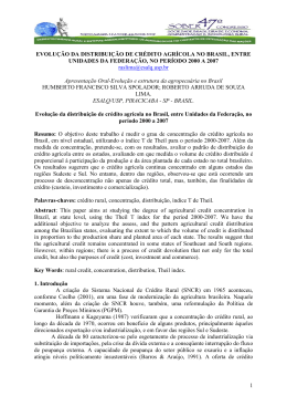 1 EVOLU&Ccedil;&Atilde;O DA DISTRIBUI&Ccedil;&Atilde;O DE CR&Eacute;DITO