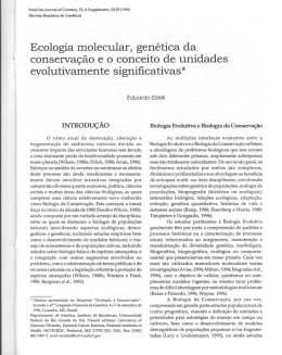 Ecologia molecular, genética da conservação e o conceito