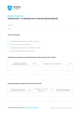 Formulário de Alteração do Plano de Equivalências