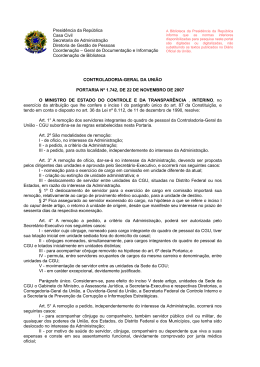 CGU Data de assinatura: 22/11/2007 Data de publica&ccedil;&atilde;o