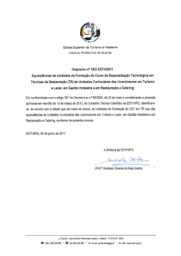 Despacho n° 16!D.ESTH12011 Equivalências de Unidades de