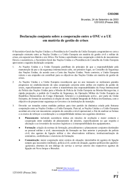 Declara&ccedil;&atilde;o conjunta sobre a coopera&ccedil;&atilde;o entre a ONU e a