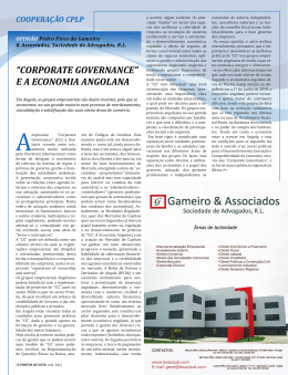 “corporate governance” e a economia angolana