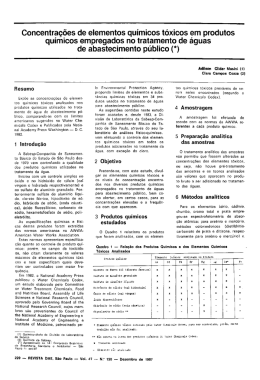 Concentra&ccedil;&otilde;es de elementos qu&iacute;micos t&oacute;xicos em