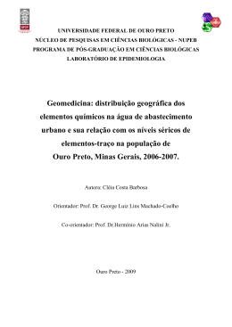 Geomedicina: distribui&ccedil;&atilde;o geogr&aacute;fica dos elementos qu&iacute;micos na