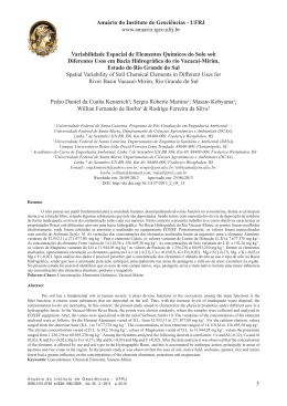 Variabilidade Espacial de Elementos Qu&iacute;micos do Solo sob