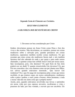 segunda carta de clemente aos cor&iacute;ntios