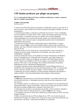 USP demite professor por pl&aacute;gio em pesquisa