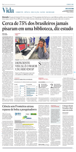 Cerca de 75% dos brasileiros jamais pisaramemuma biblioteca, diz