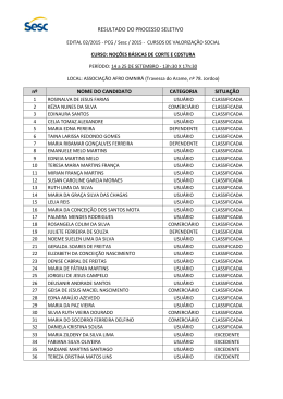 RESULTADO DO PROCESSO SELETIVO n&ordm; NOME DO