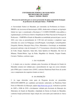 EDITAL PARFOR UFMA - Universidade Federal do Maranh&atilde;o