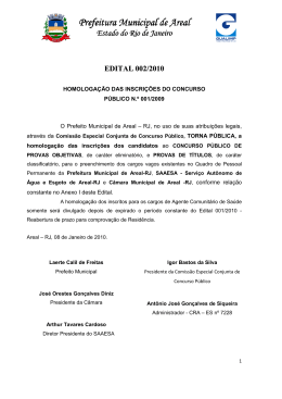 EDITAL 002/2010 - Homologação das Inscrições