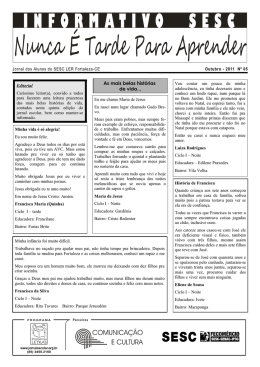 Page 1 Outubro 2011 N 05 Jornal dos Alunos do SESC LER