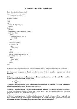 II - Lista - L&oacute;gica de Programa&ccedil;&atilde;o