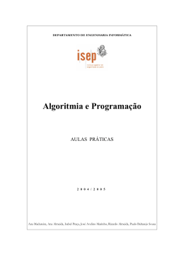 Enunciados dos exerc&iacute;cios - Departamento de Engenharia Inform&aacute;tica