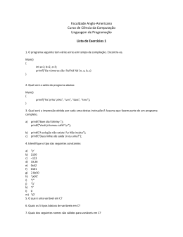 6) Escreva um programa C que leia um n&uacute;mero inteiro de 4 d&iacute;gitos